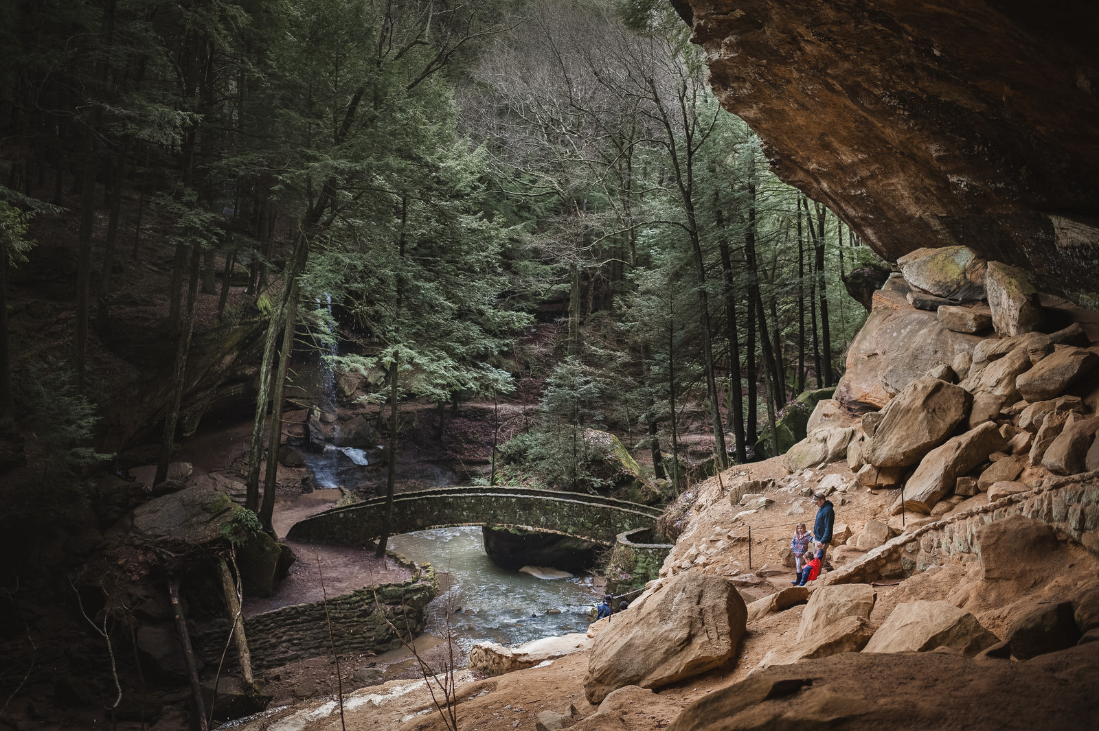 Family photography lifestyle session at Old Man's cave in Hocking Hills State Park