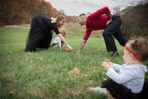 Fall family football game Athens photographer at The Ridges