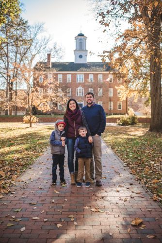 Family photography in Athens Ohio on Ohio University campus college green
