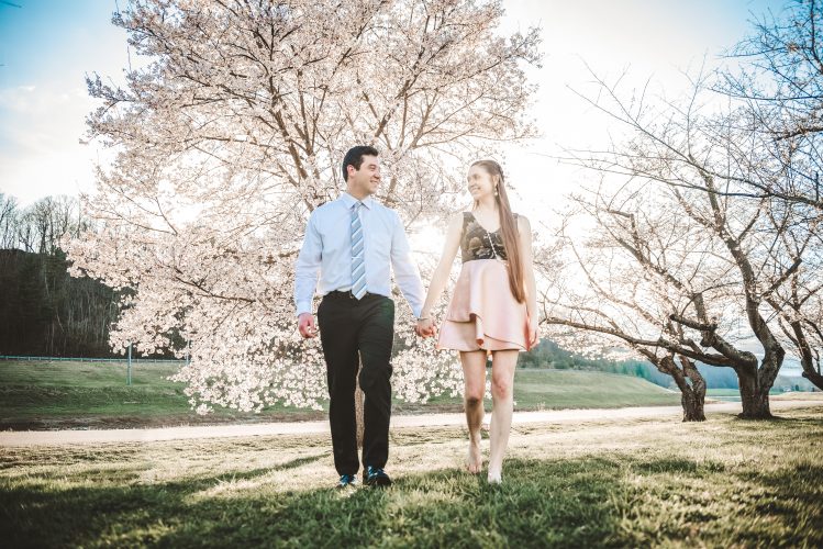 world famous Athens Ohio Cherry Trees engagement session