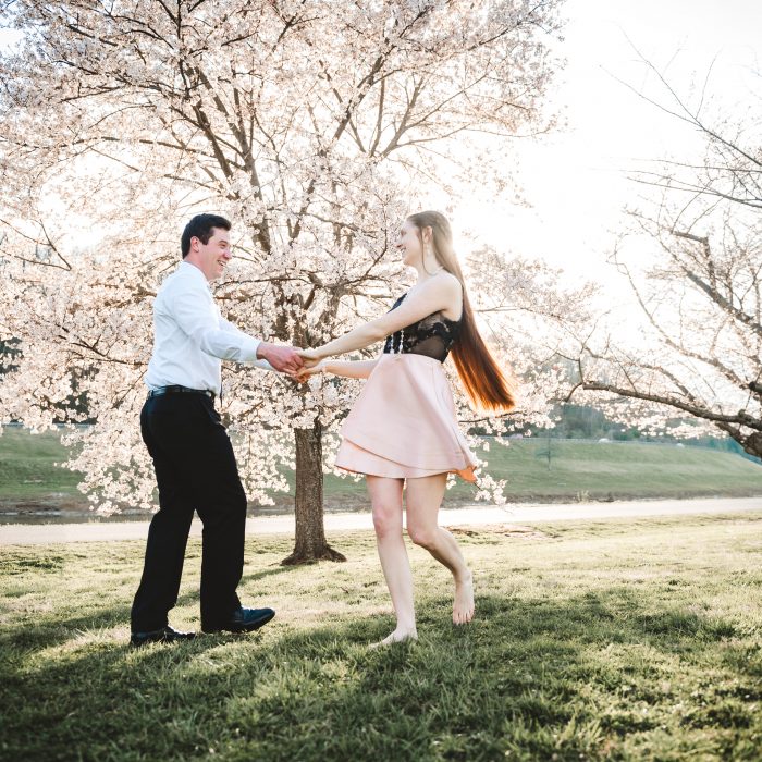 Athens Cherry Trees Engagement
