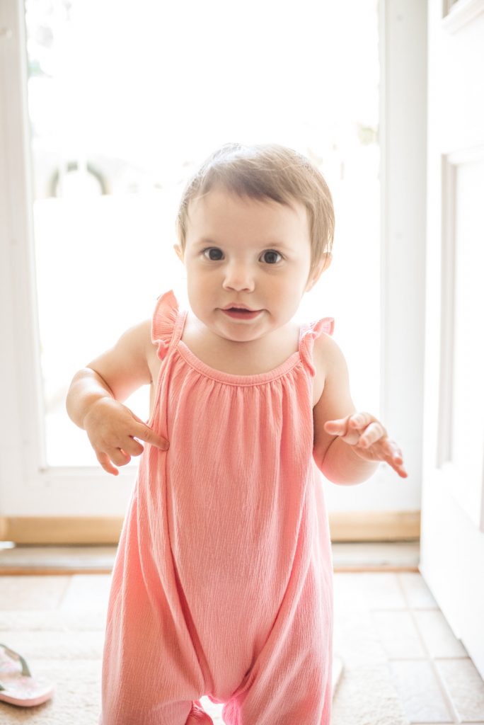 little girl posed at family documentary session in Ohio